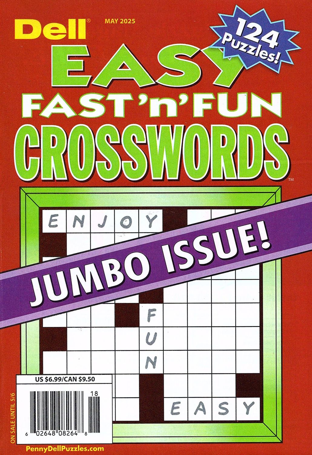 Easy Fast 'n' Fun Crosswords Puzzle Books May 2025