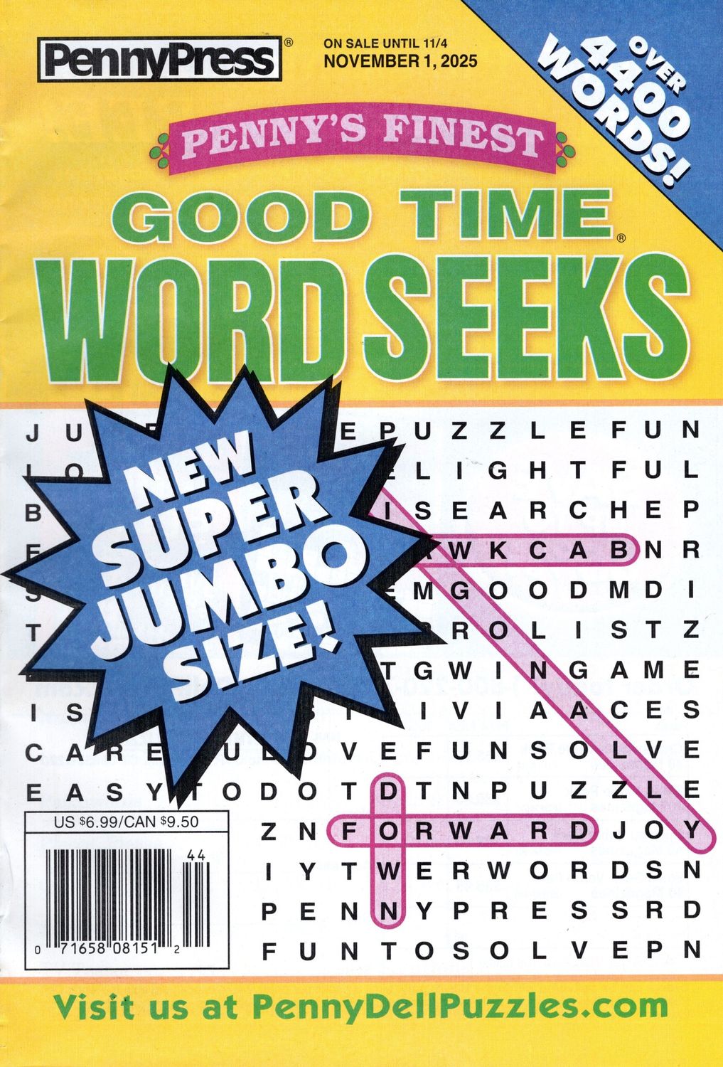 Penny’s Finest Good Time Word Seeks November 2025