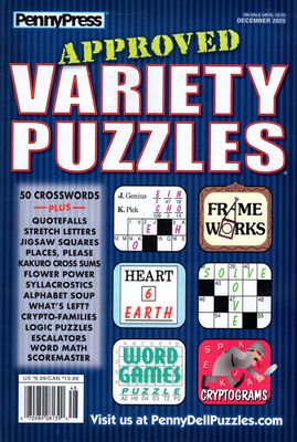 Approved Variety Puzzles December 2025 | Puzzle Book Store