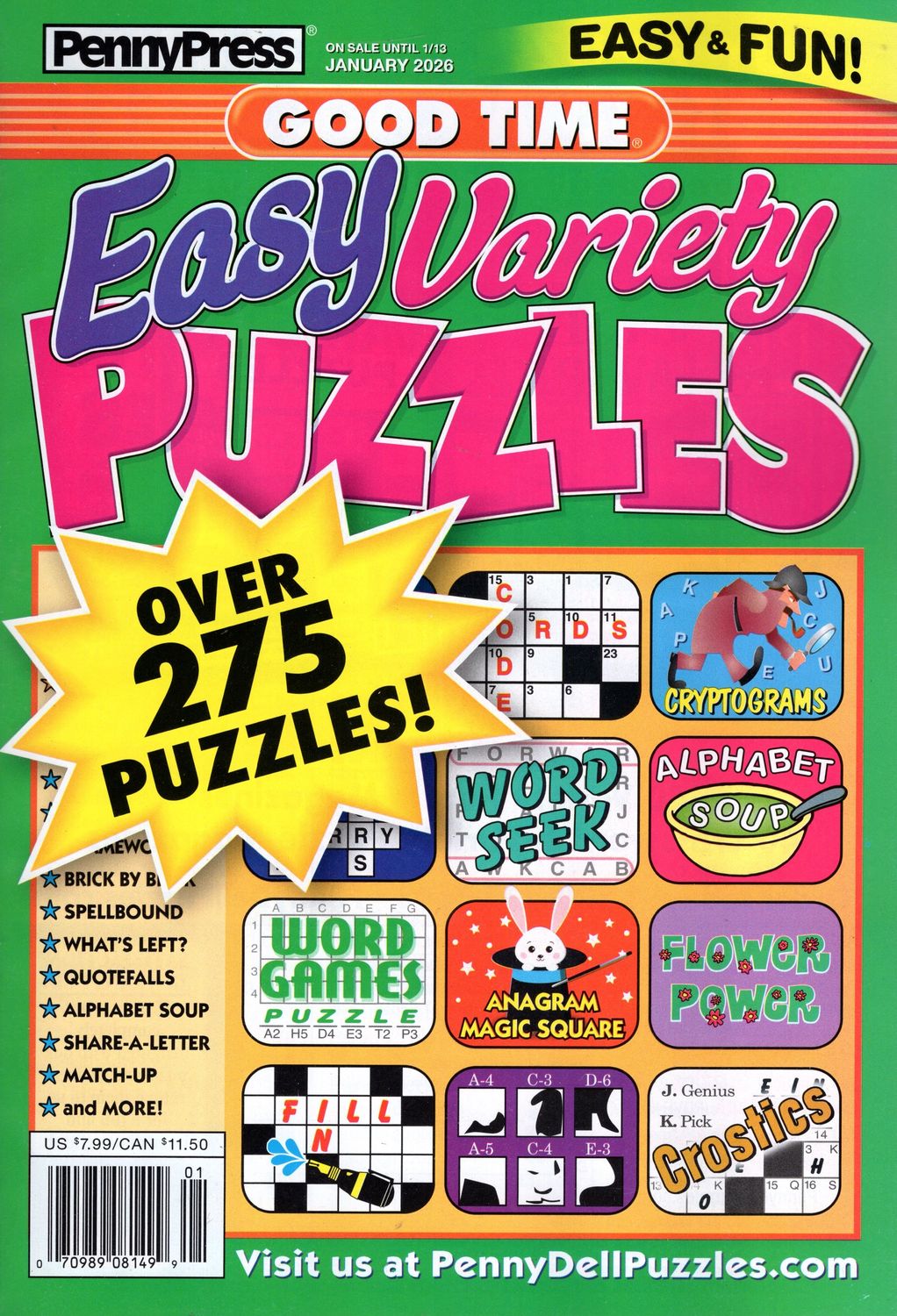 Good Time Easy Variety Puzzles January 2026