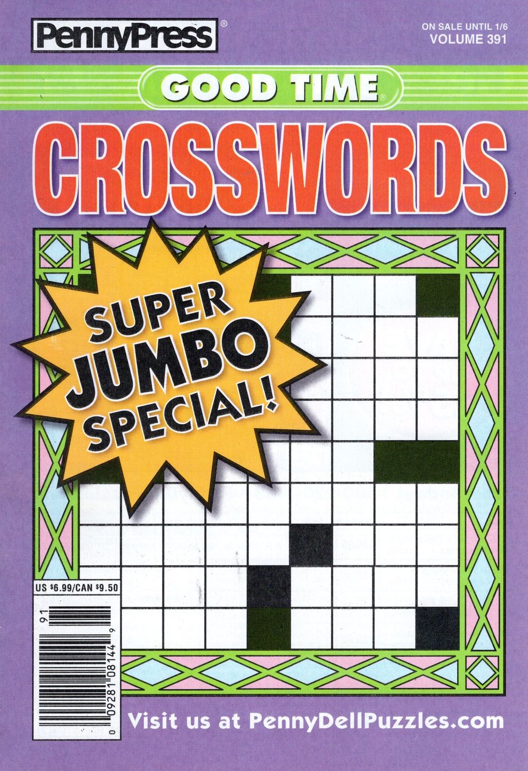 PennyPress Good Time Crosswords Puzzle Book (391) January 2026