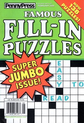 PennyPress Famous Fill-In Puzzles February 2026