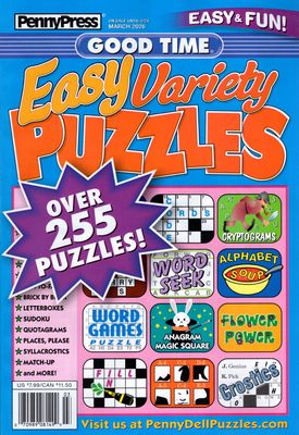 Good Time Easy Variety Puzzles March 2026
