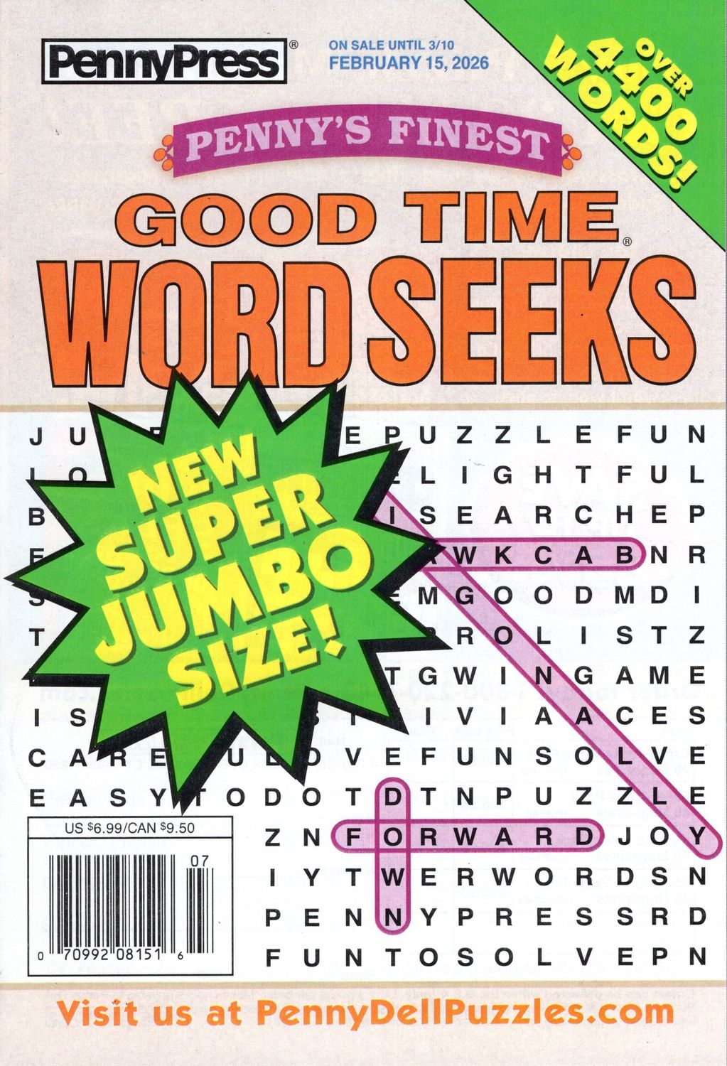 Penny’s Finest Good Time Word Seeks February 2026