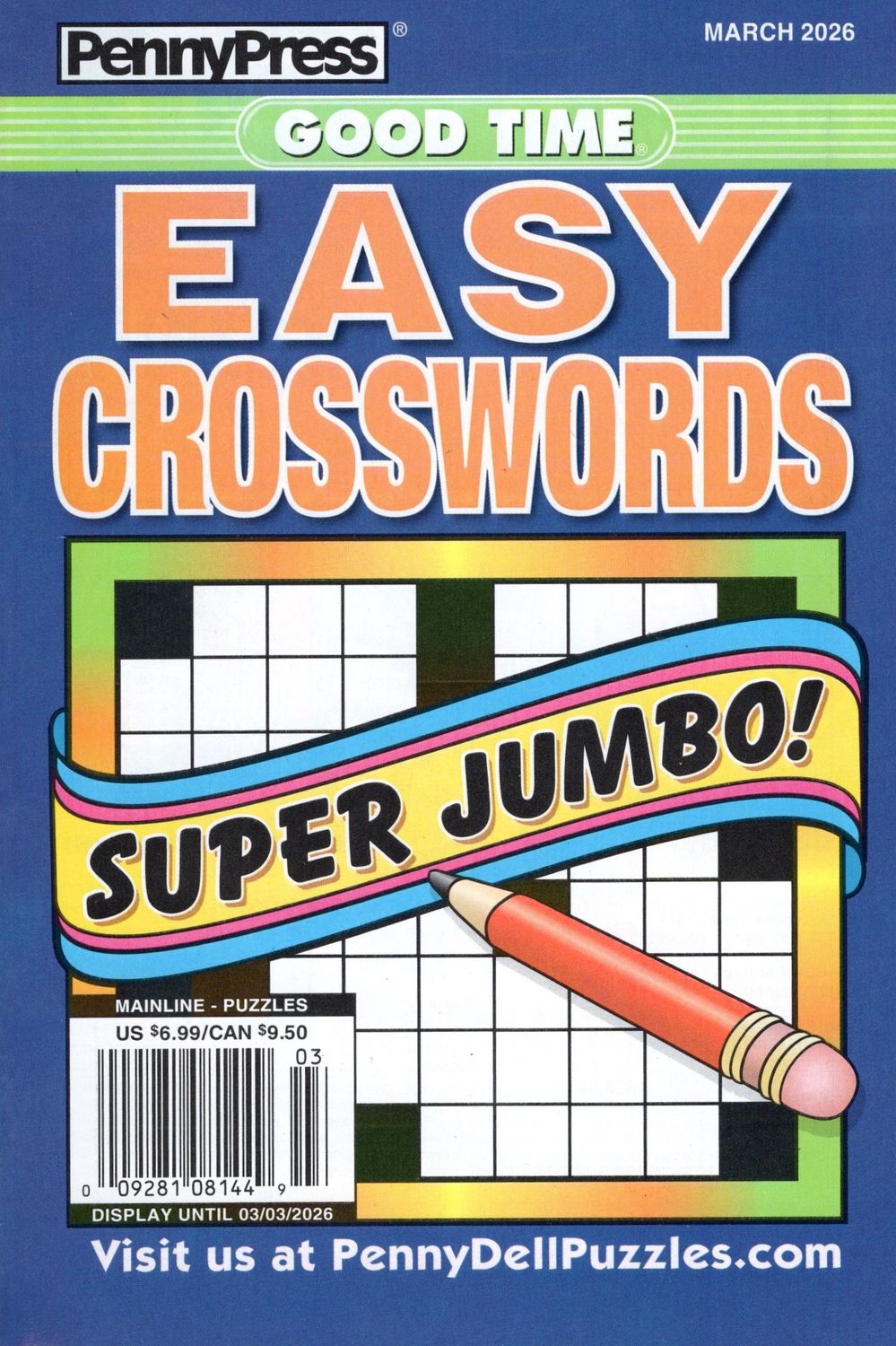 PennyPress Good Time EASY Crosswords March 2026