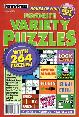 Penny Press Favorite Variety Puzzles January 2026