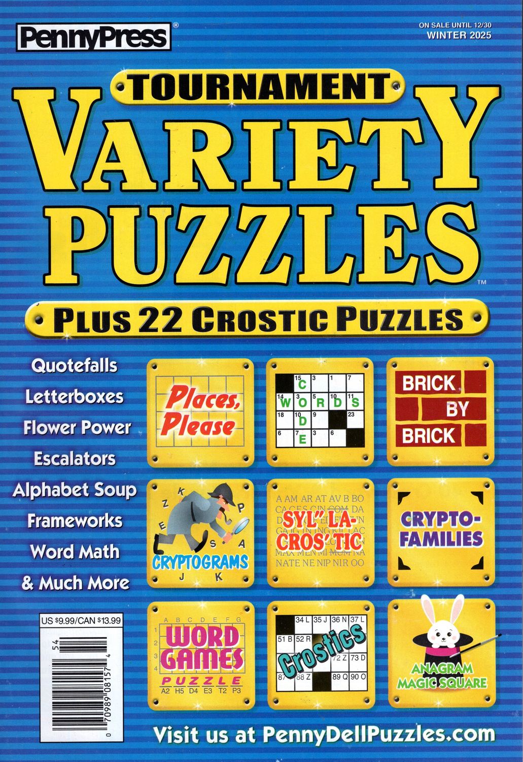 PennyPress Tournament Variety Puzzles Winter 2025