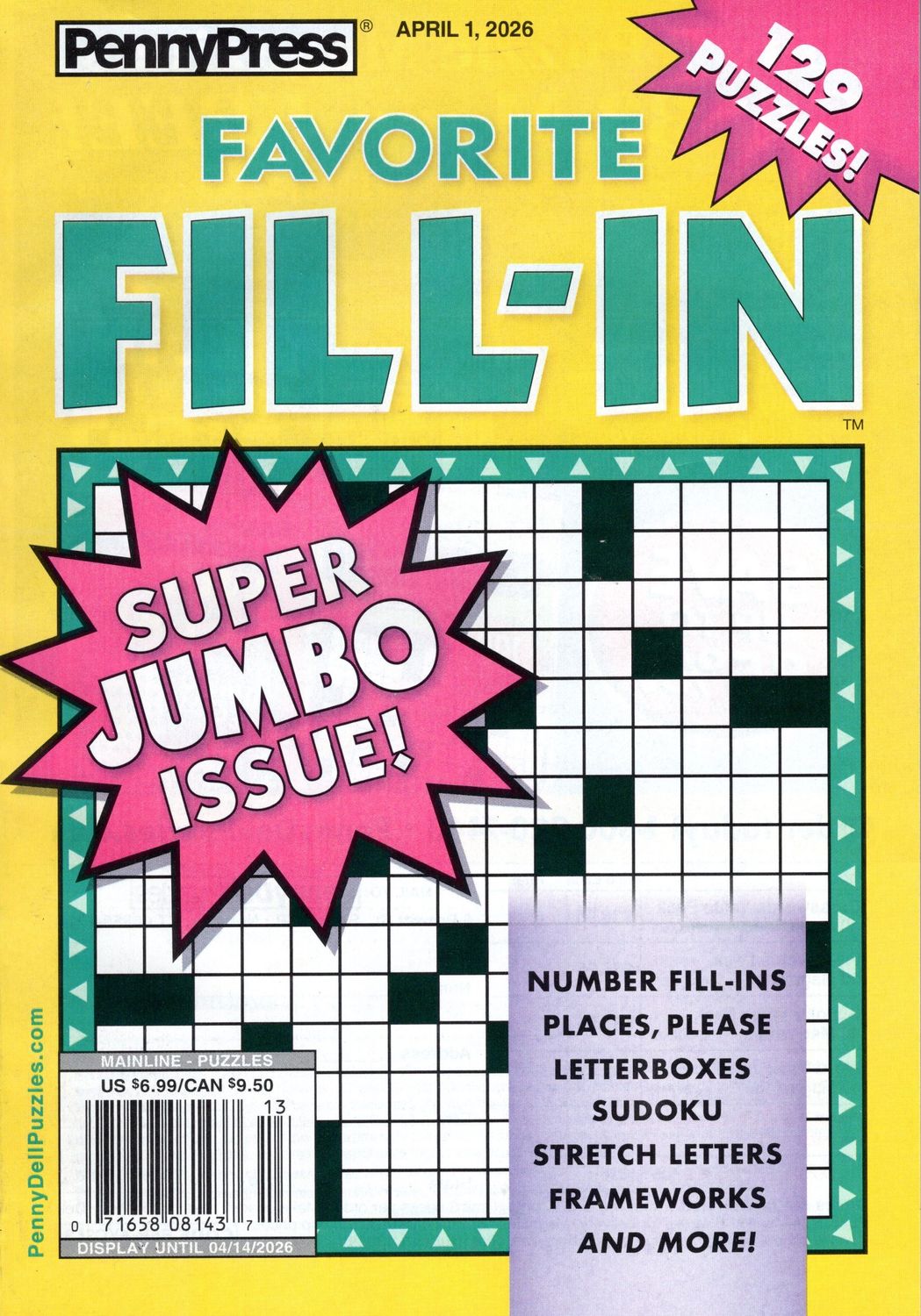 The Perfect Blend of Crossword and Word Search!
Favorite Fill-In Puzzles