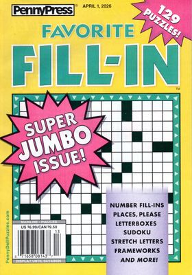 The Perfect Blend of Crossword and Word Search!
Favorite Fill-In Puzzles