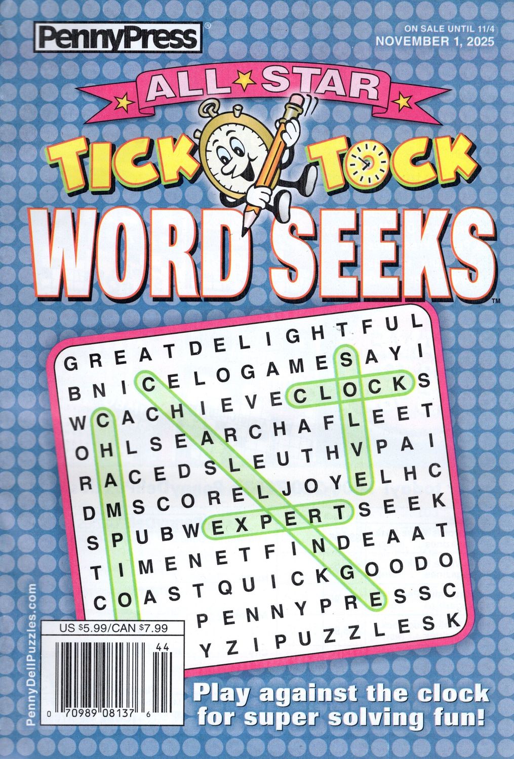 All-Star Tick Tock Word Seeks November 2025