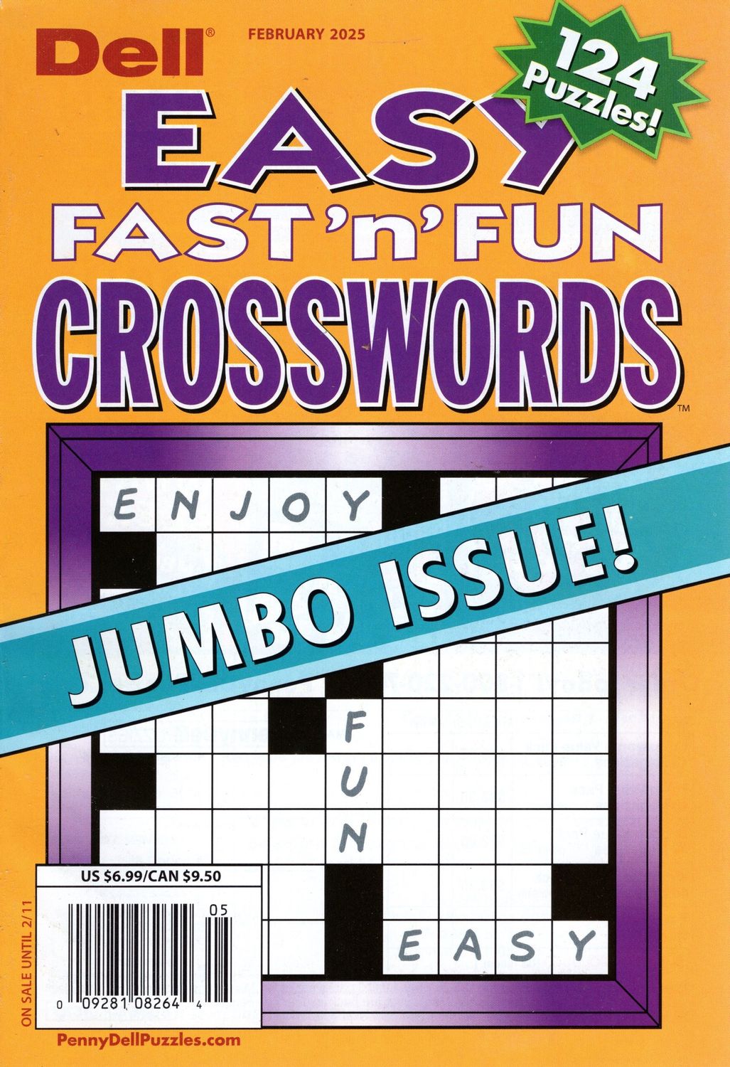 Easy Fast 'n' Fun Crosswords Puzzle Books February 2025