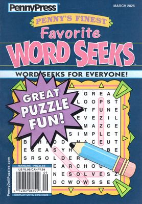 Penny’s Finest Favorite Word Seeks Puzzle Book March 2026