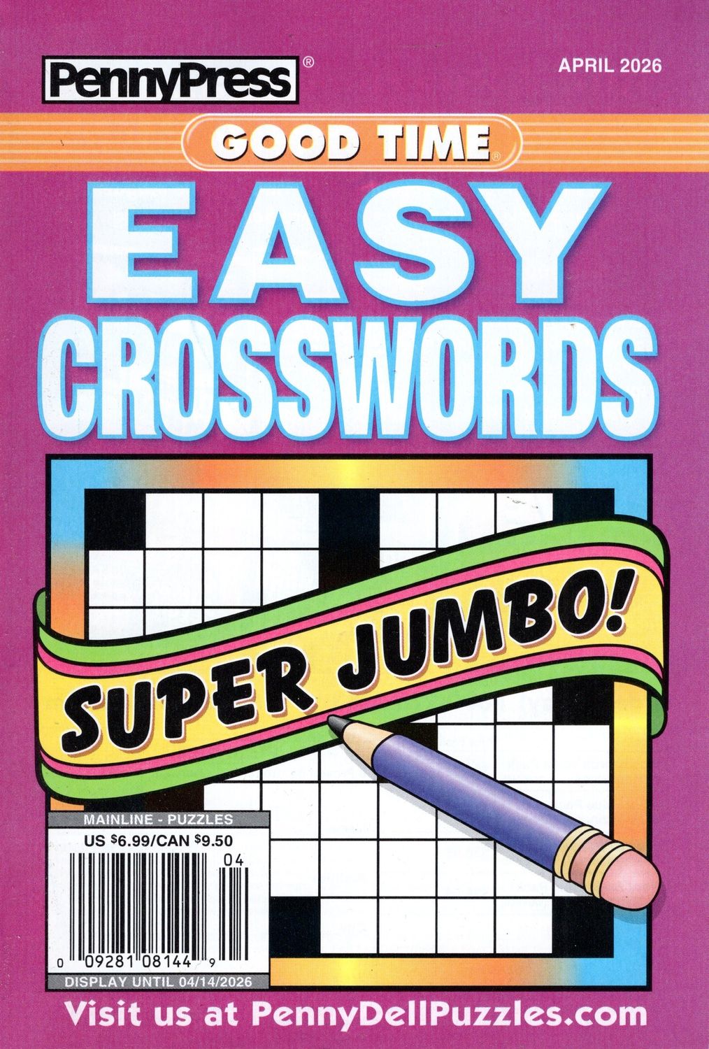 PennyPress Good Time EASY Crosswords April 2026