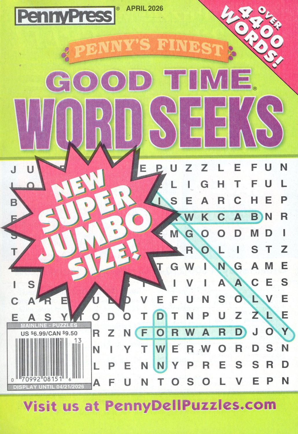 Penny’s Finest Good Time Word Seeks April 2026