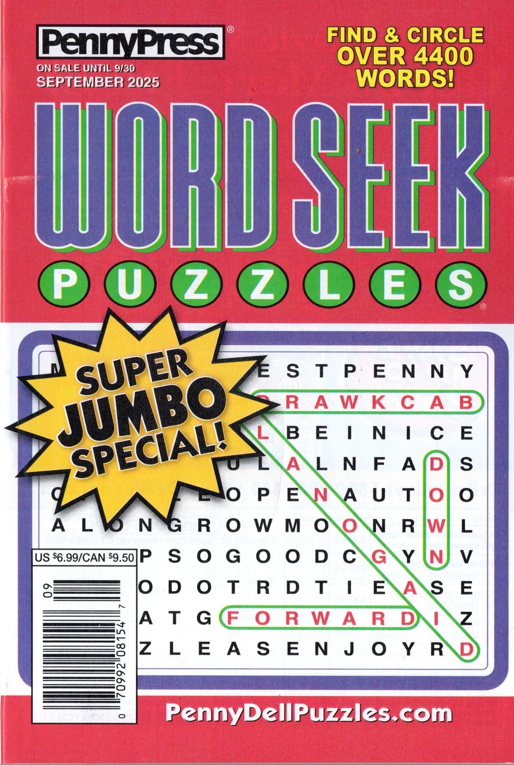 PennyPress Word Seek Puzzles September 2025