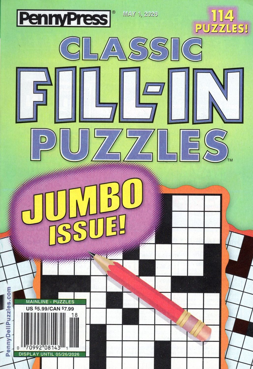 PennyPress Classic Fill-In Puzzles May 2026