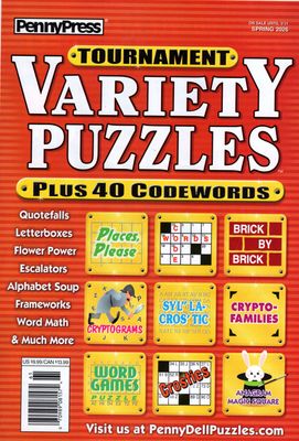 PennyPress Tournament Variety Puzzles Spring 2026