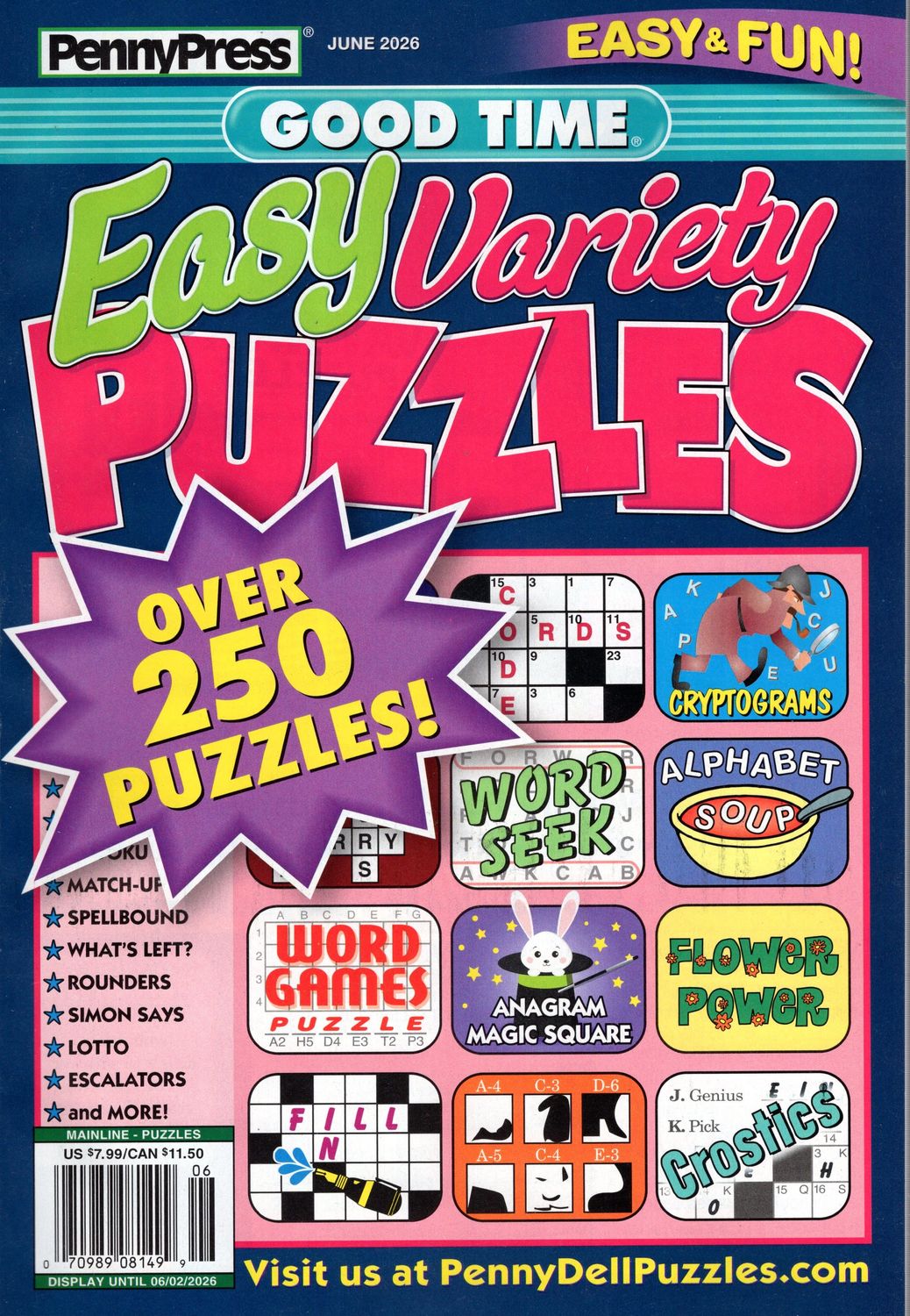 Good Time Easy Variety Puzzles June 2026 - Puzzle Book Store