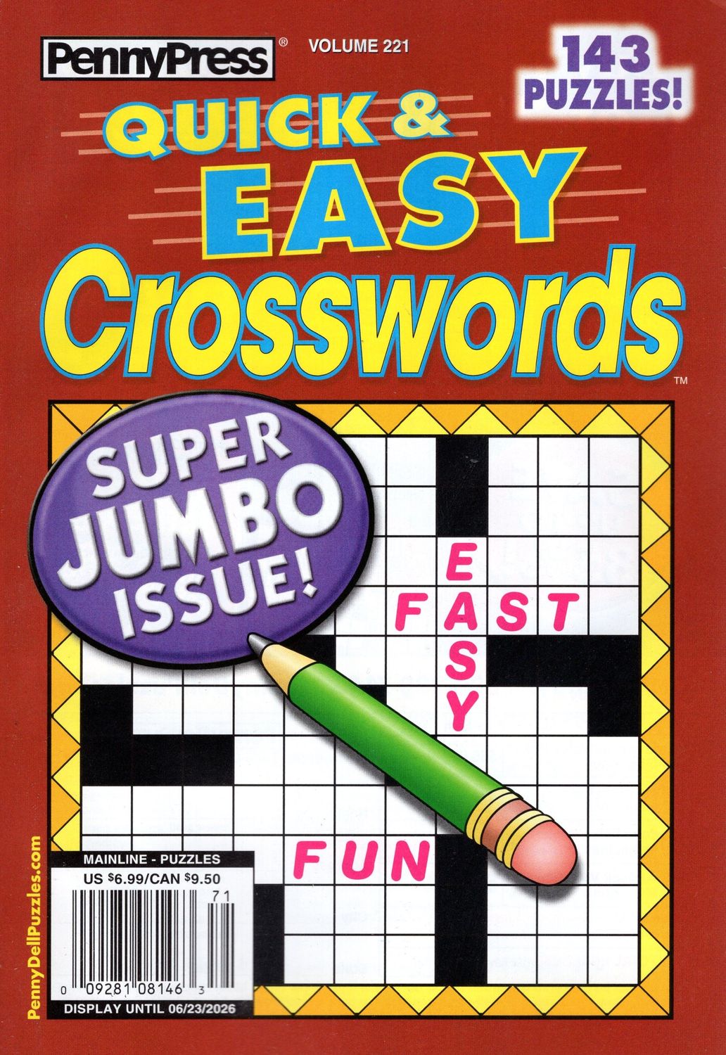 PennyPress Quick &amp; Easy Crosswords June 2026 (221)