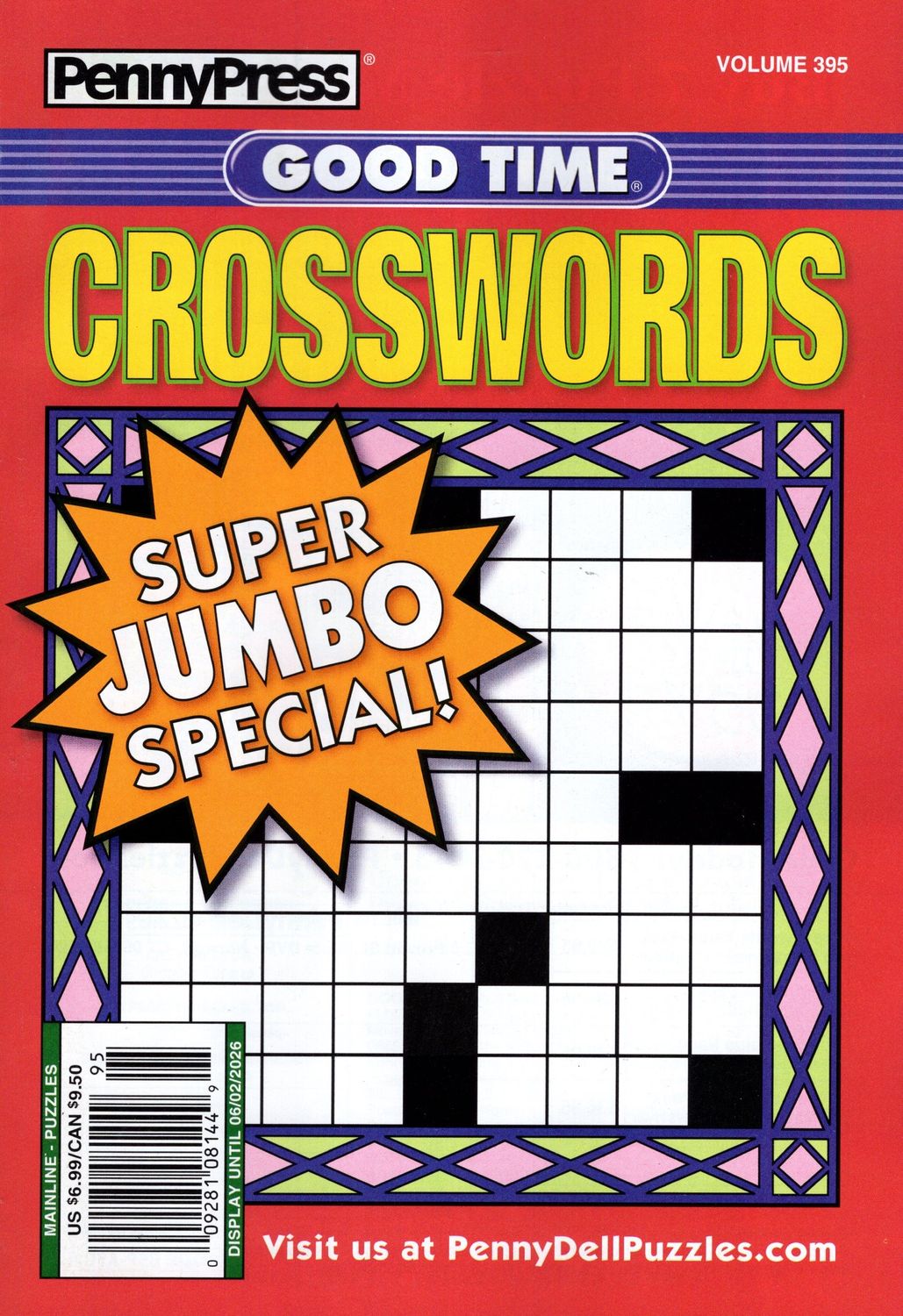 PennyPress Good Time Crosswords Puzzle Book (395) June 2026