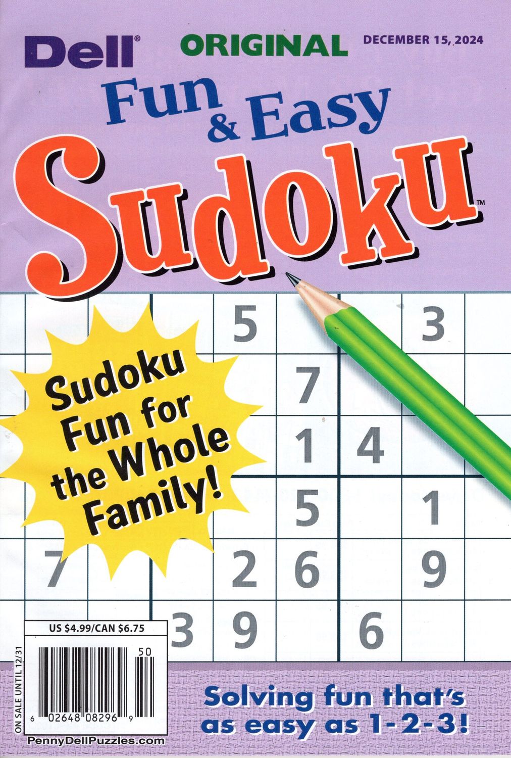 Dell Original Fun and Easy Sudoku December 2024