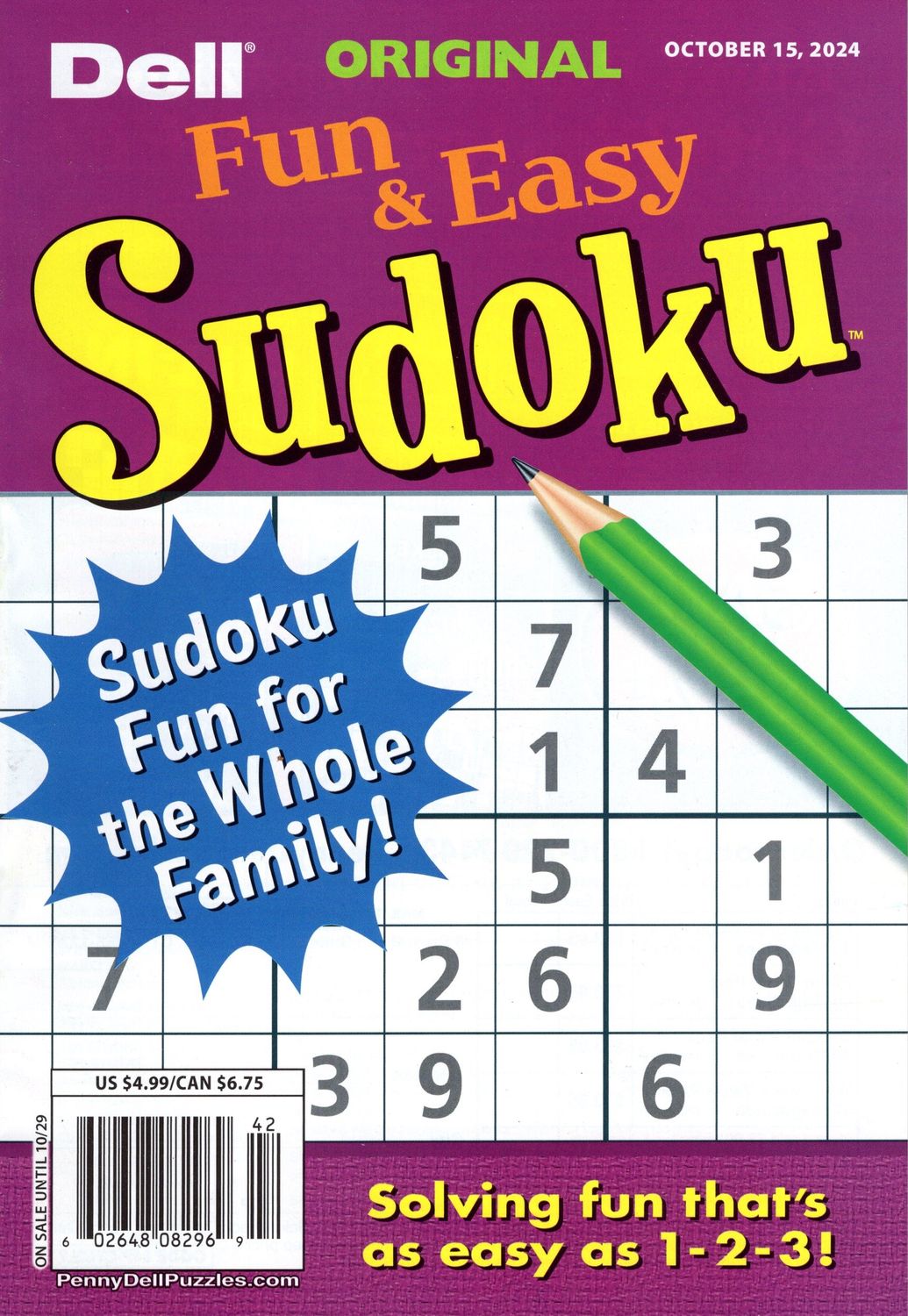 Dell Original Fun and Easy Sudoku October 2024