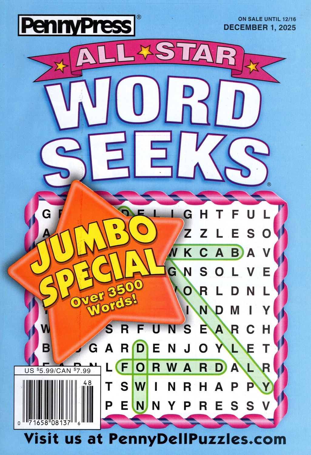 All Star Word Seeks Magazine December 2025