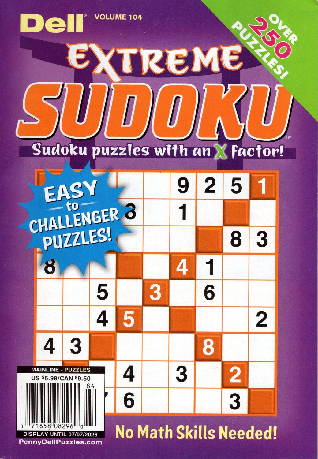 Dell Extreme Sudoku Puzzle Book #104 July 2026