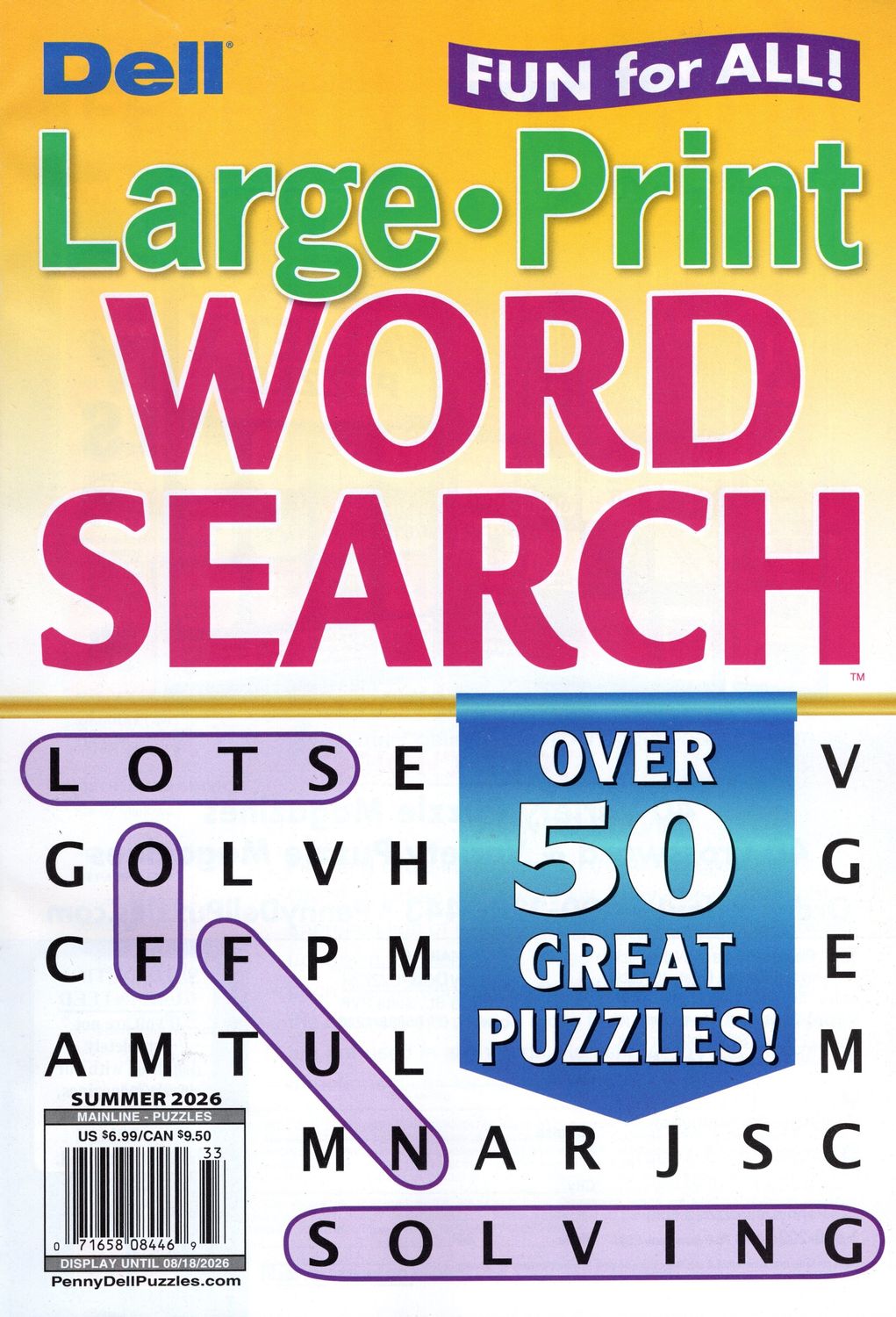 Dell Jumbo Large-Print Word Search August 2026