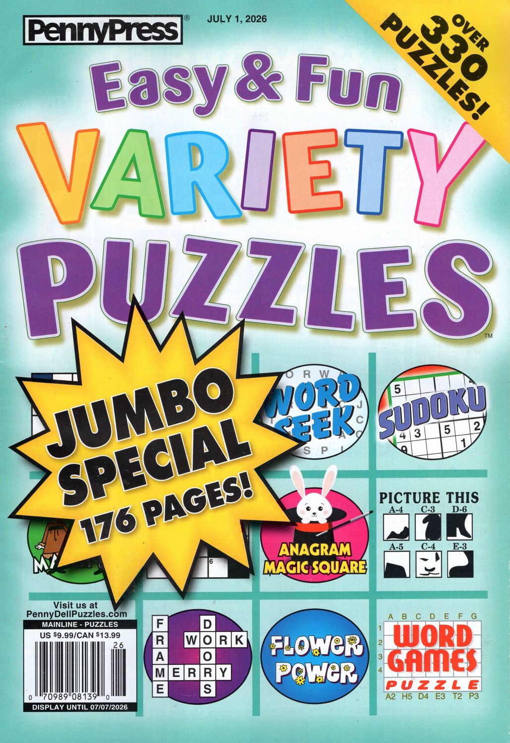 Easy &amp; Fun Variety Puzzles July 2026