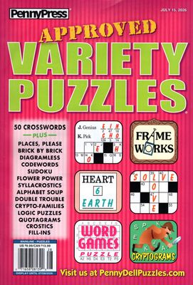 Approved Variety Puzzles July 2026 | Puzzle Book Store