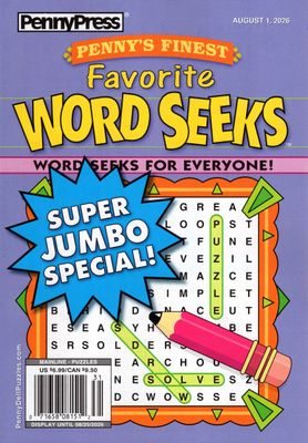Penny’s Finest Favorite Word Seeks Puzzle Book August 2026