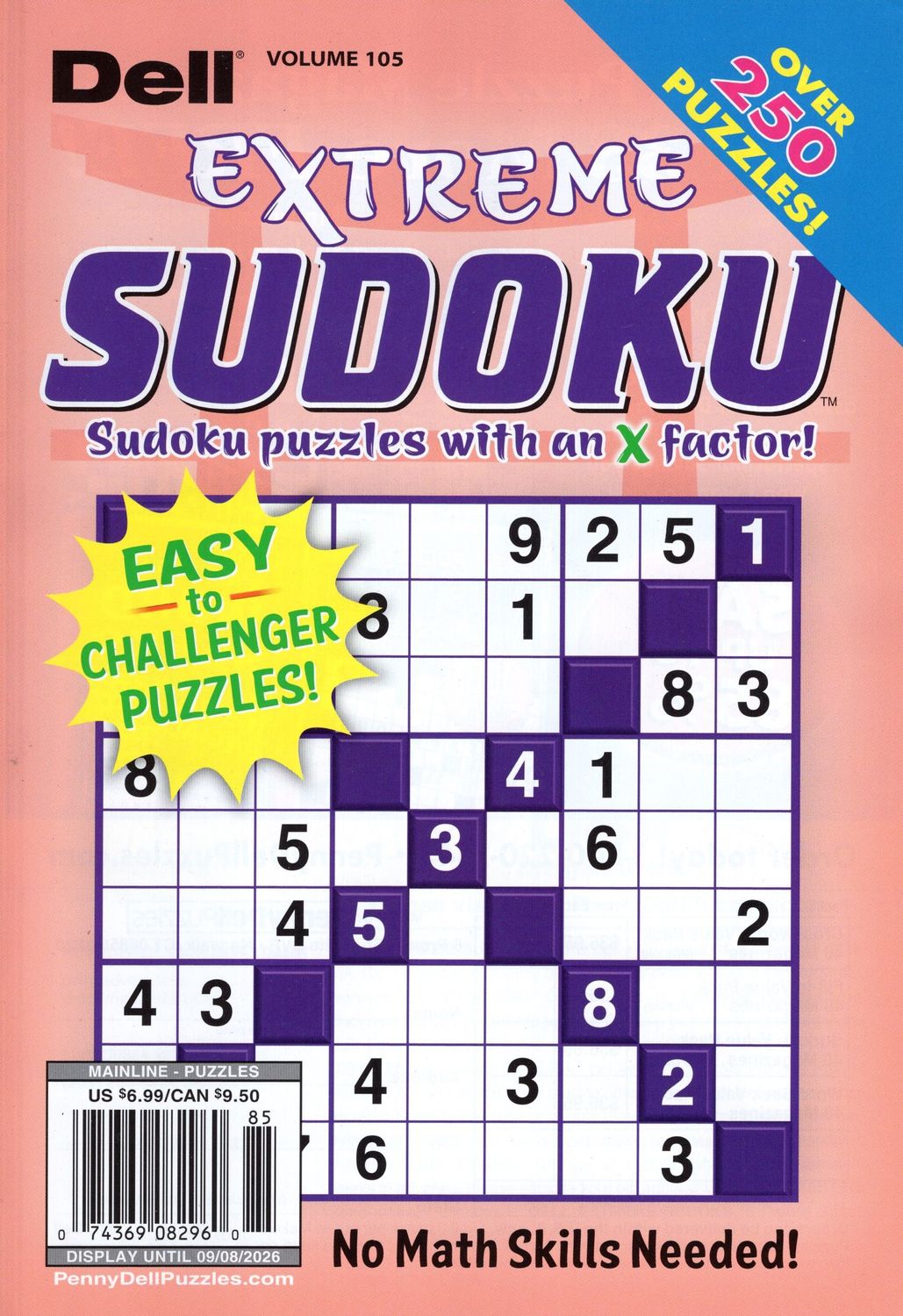Dell Extreme Sudoku Puzzle Book #105 September 2026
