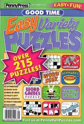 Good Time Easy Variety Puzzles September 2026