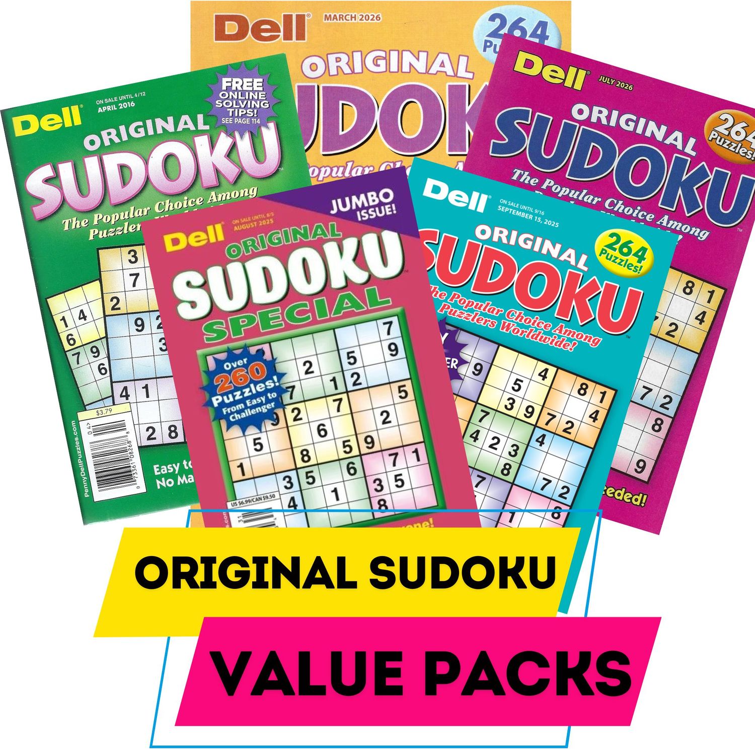 Dell Original Sudoku Puzzle Books – Value Packs