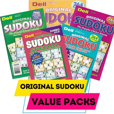 Dell Original Sudoku Puzzle Books – Value Packs