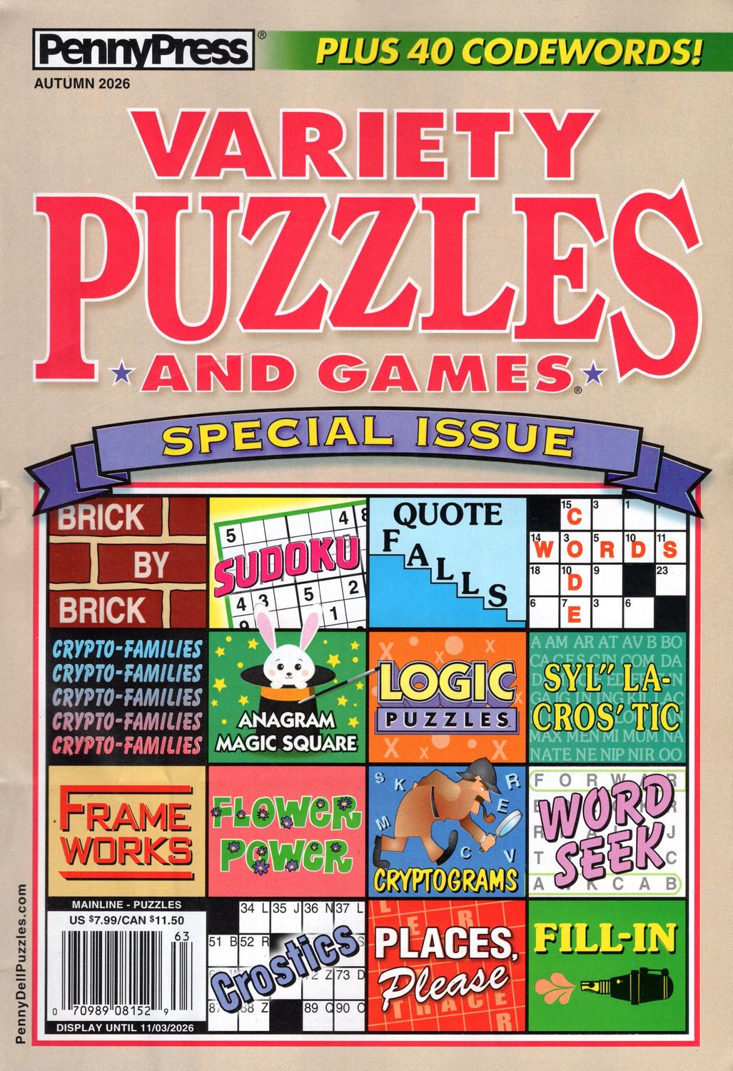 Penny Press Variety Puzzles  and Games Autumn 2026