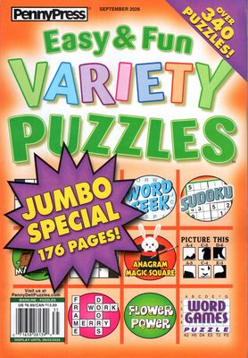 Easy &amp; Fun Variety Puzzles September 2026