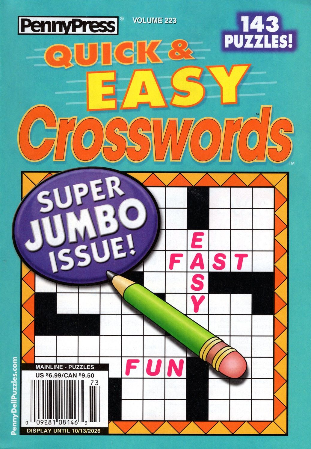 PennyPress Quick &amp; Easy Crosswords October 2026 (223)
