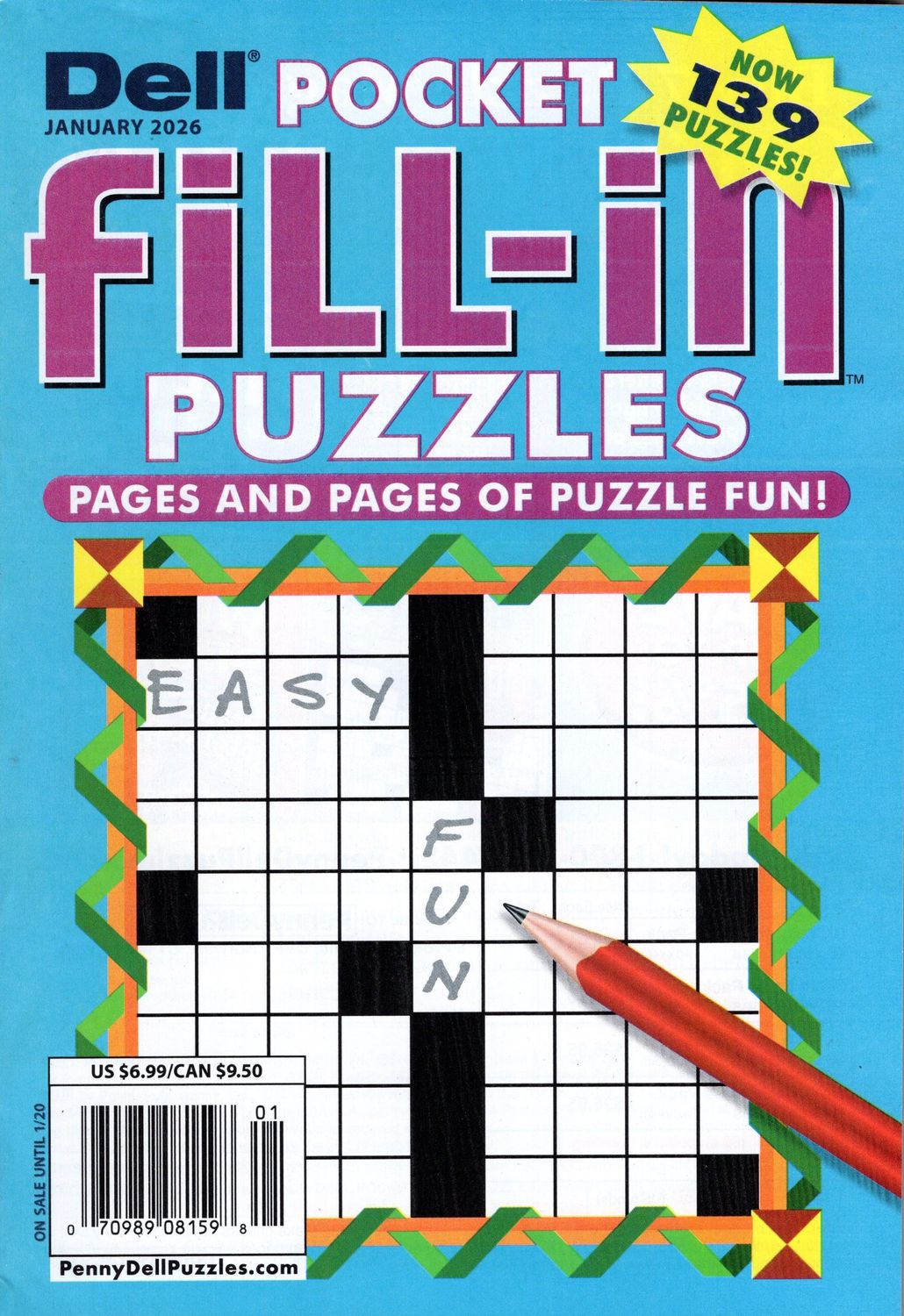 Dell Pocket Fill-In Puzzles January 2026