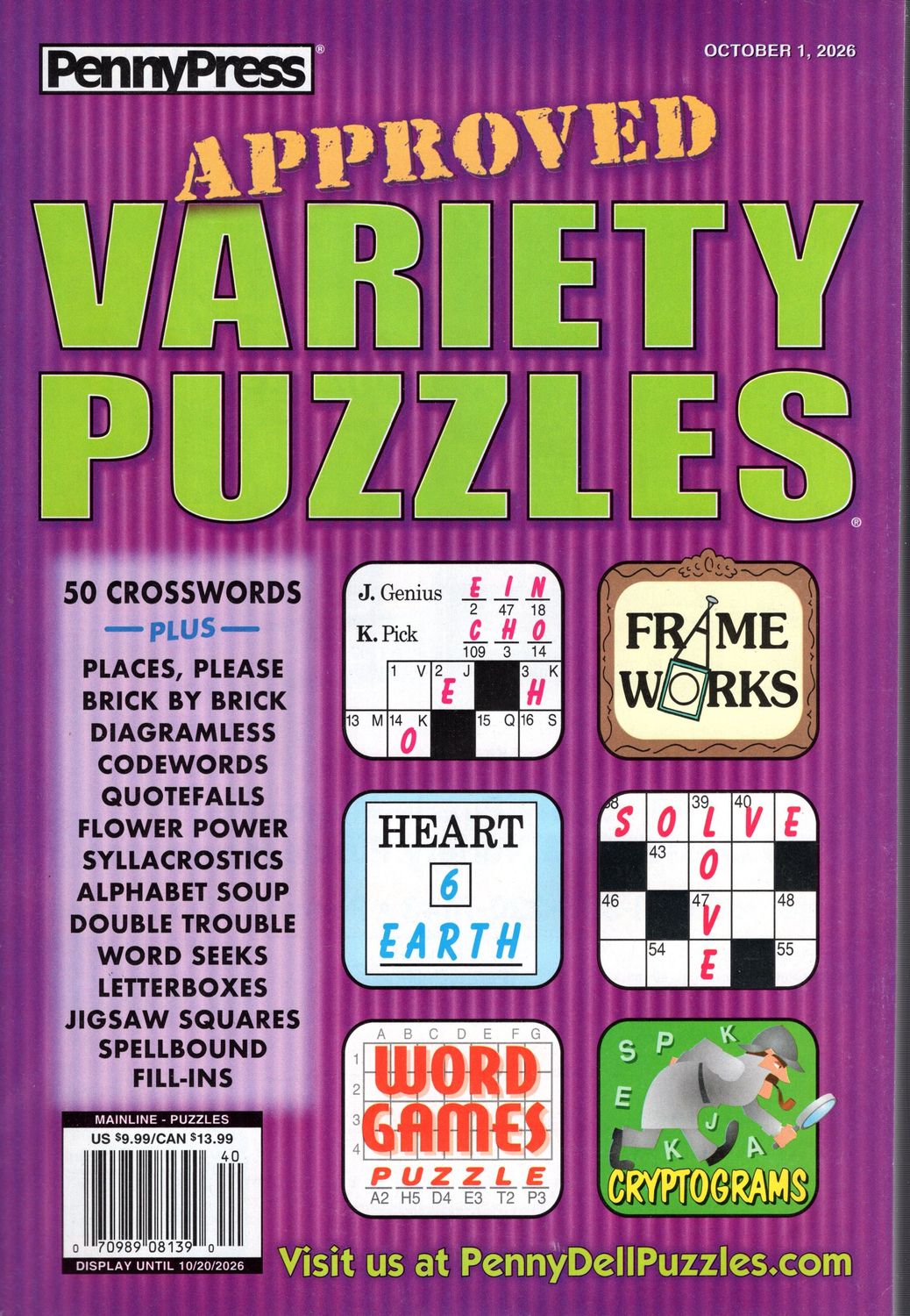 Approved Variety Puzzles October 2026