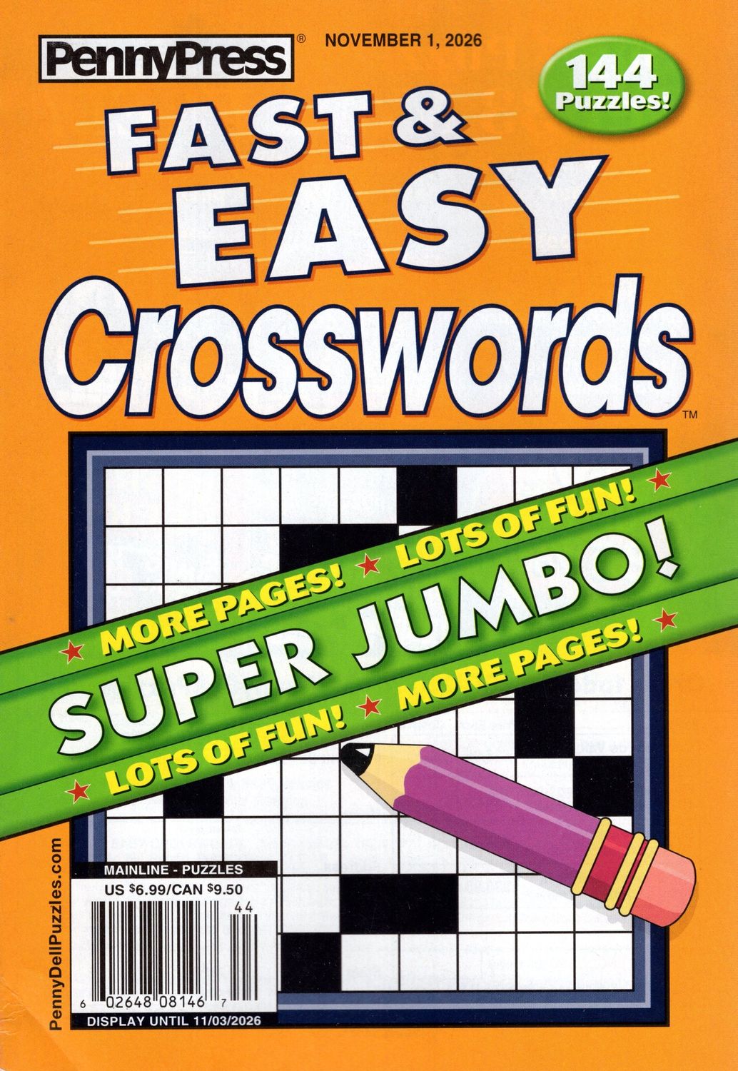 Fast &amp; Easy Crosswords November 2026