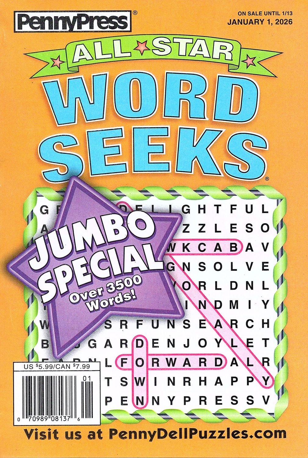 All Star Word Seeks Magazine January 2026