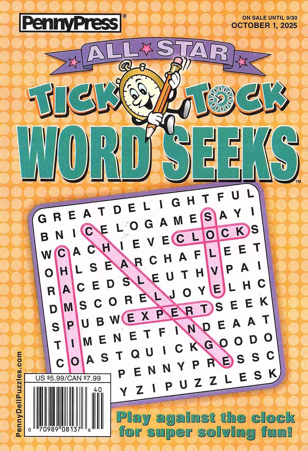All-Star Tick Tock Word Seeks October 2025