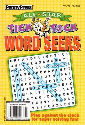 All-Star Tick Tock Word Seeks August 2026