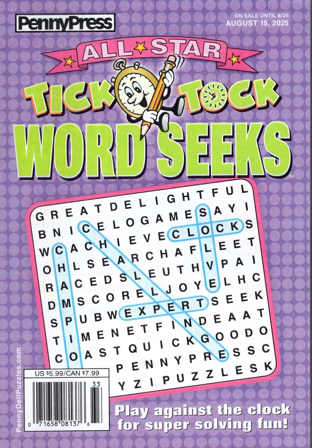 All-Star Tick Tock Word Seeks August 2025