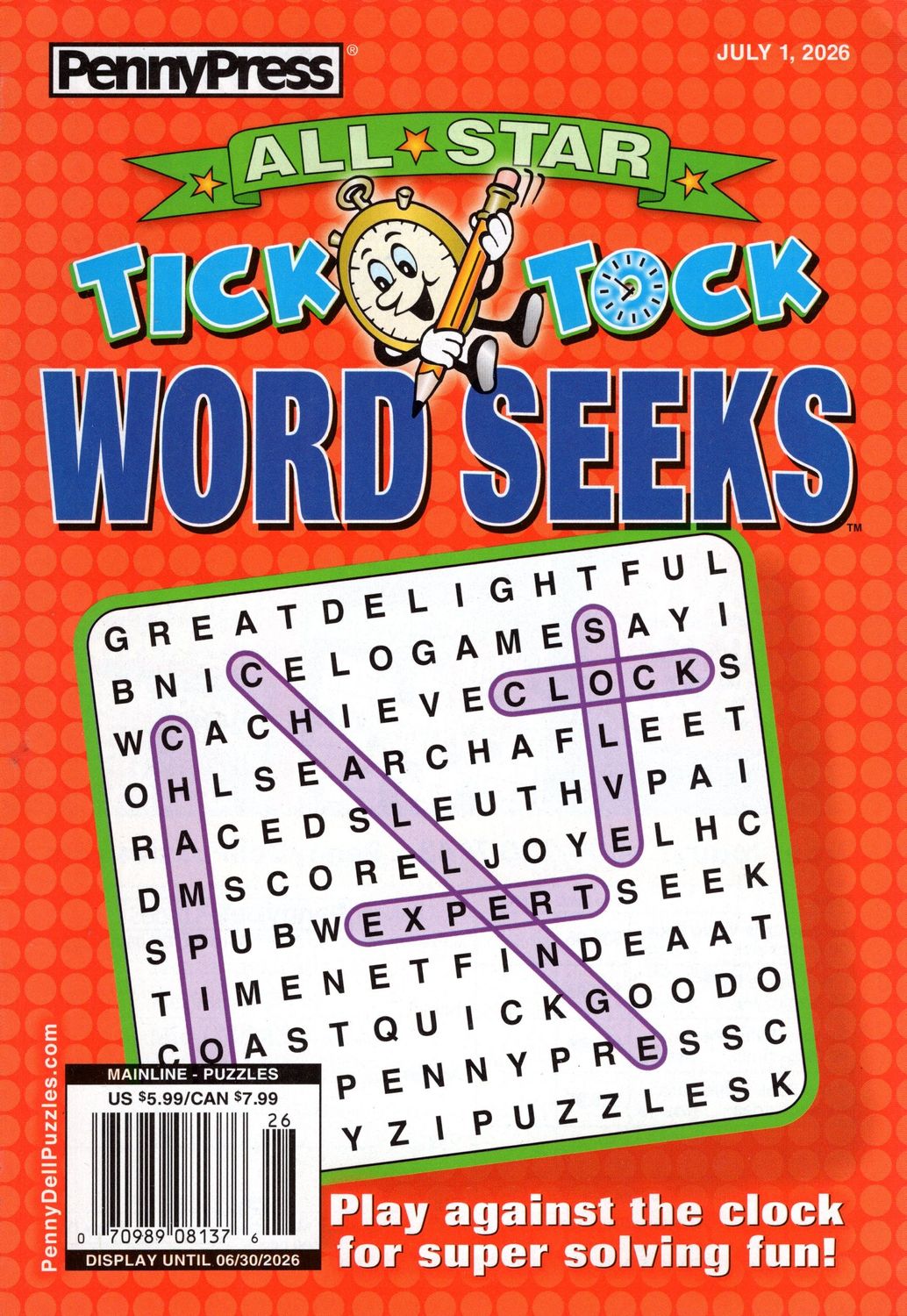All-Star Tick Tock Word Seeks July 2026