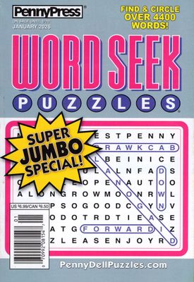 PennyPress Word Seek Puzzles January 2026