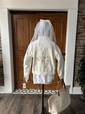 Wifey pearl bridal jacket off white