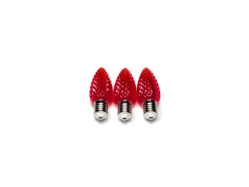 Minleon C9 Red Faceted LED Bulb – Energy-efficient, durable, and bright red bulb for professional residential and commercial lighting installations.